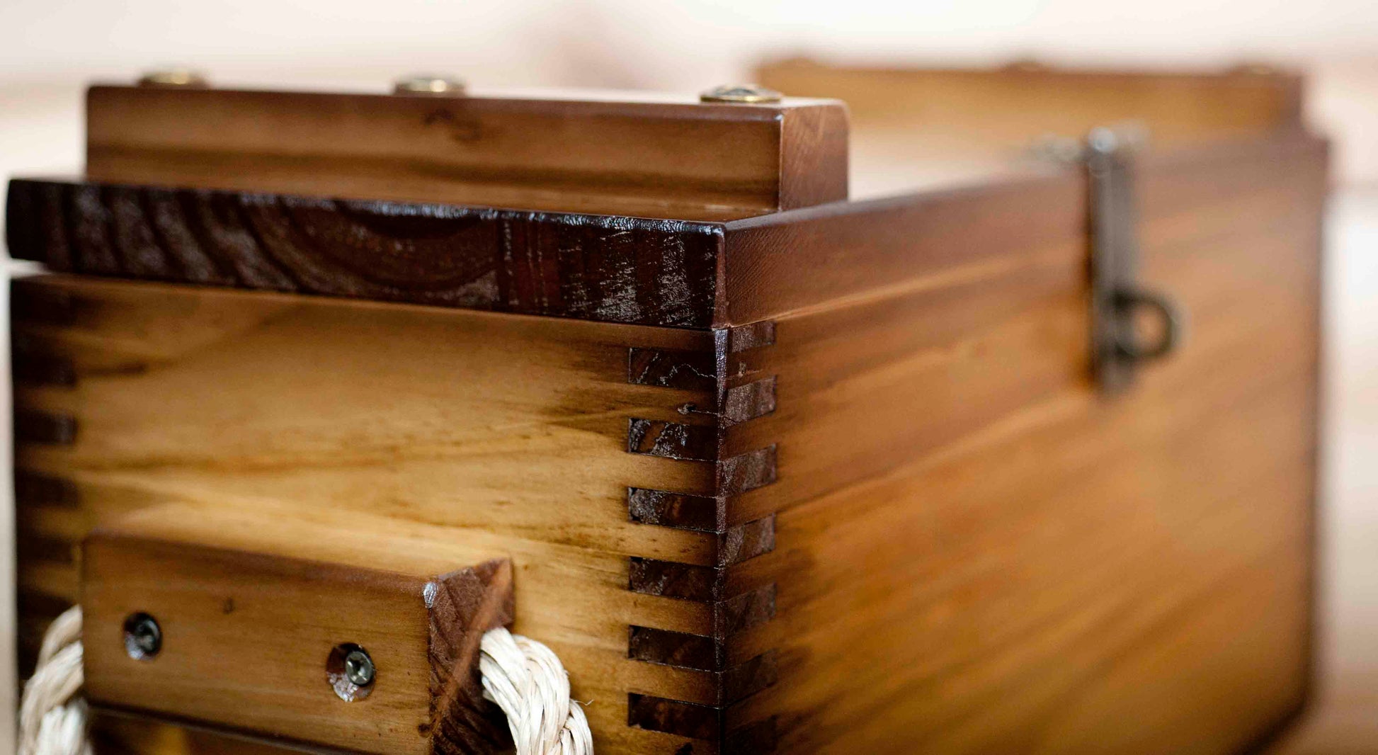 Wooden Box | Rope Handle Treasure Chest